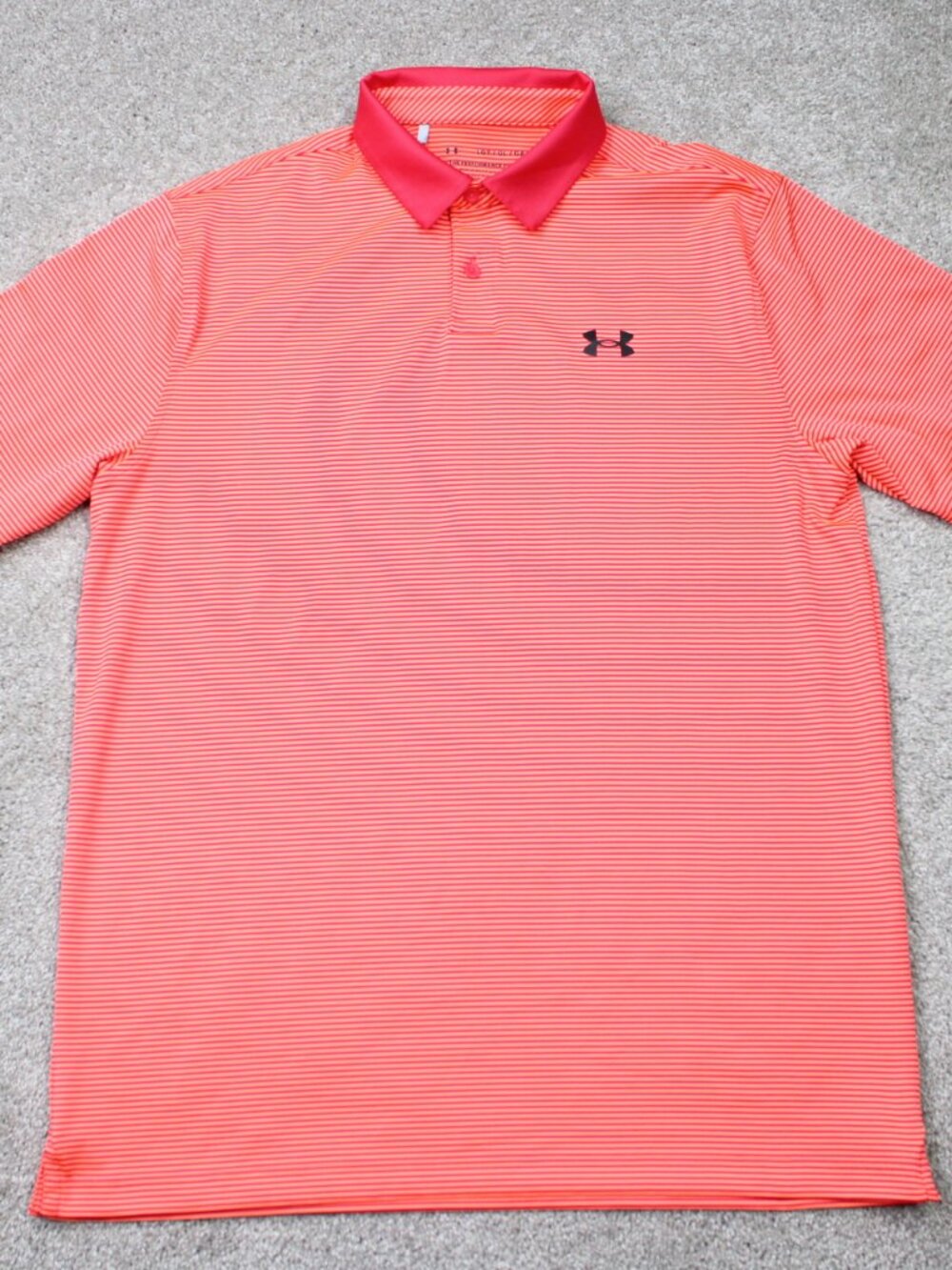 Under Armour Performance Polo Shirt Men LT Large-Tall Orange/Red UA Short Sleeve